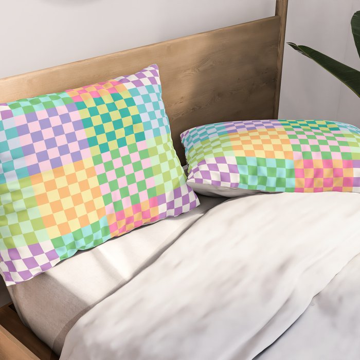 Rainbow Checks Pillow Sham Gallery Image 2