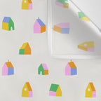 Colorful toy house city pattern Wall Tapestry Gallery Image 3