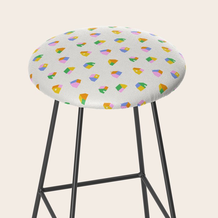 Colorful toy house city pattern Stool Gallery Image 2
