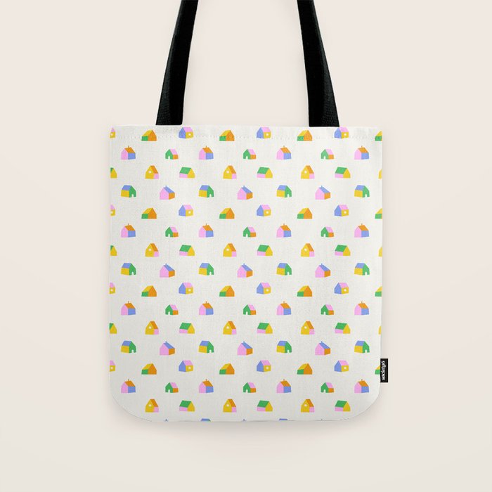 Colorful toy house city pattern Tote Bag Gallery Image 1