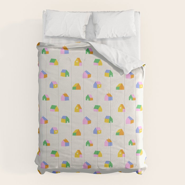Colorful toy house city pattern Comforter Gallery Image 6