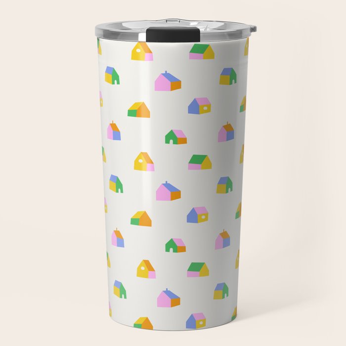 Colorful toy house city pattern Travel Mug Gallery Image 1