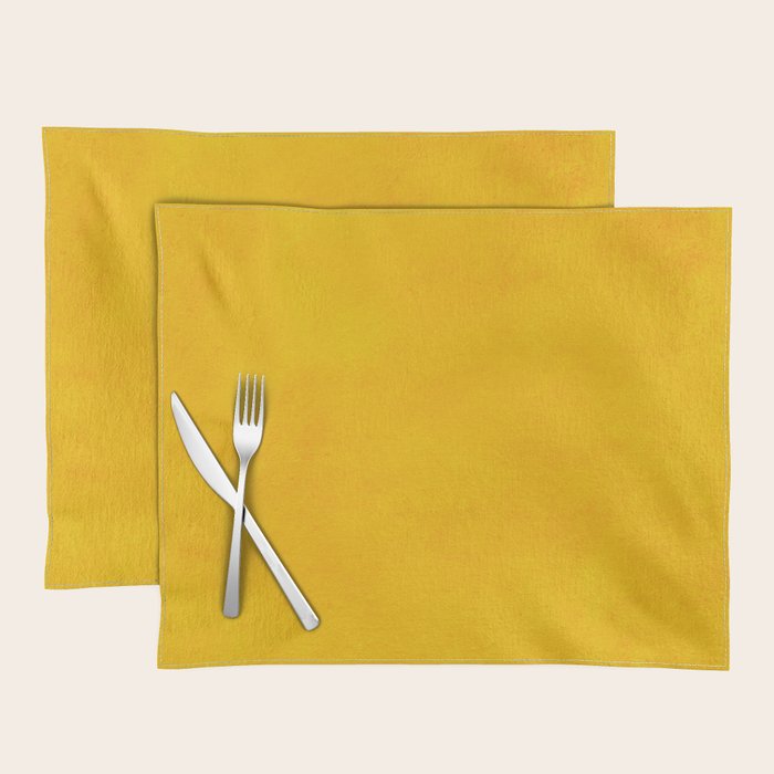 yellow curry mustard color trend plain texture Placemat Gallery Image 1