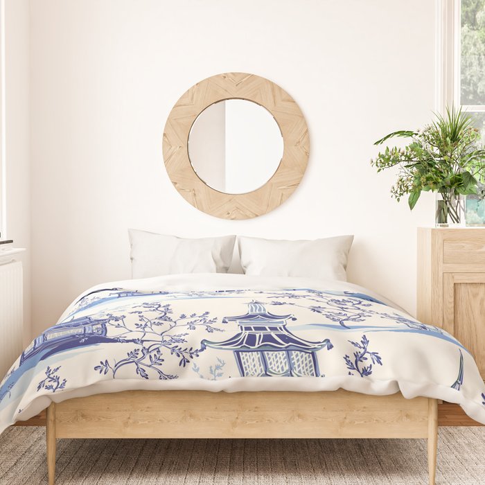 Chinoiserie Pagoda Pattern Duvet Cover Gallery Image 3