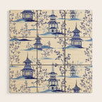 Chinoiserie Pagoda Pattern Wood Wall Art Gallery Image 1