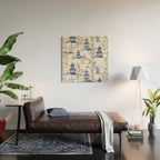 Chinoiserie Pagoda Pattern Wood Wall Art Gallery Image 2