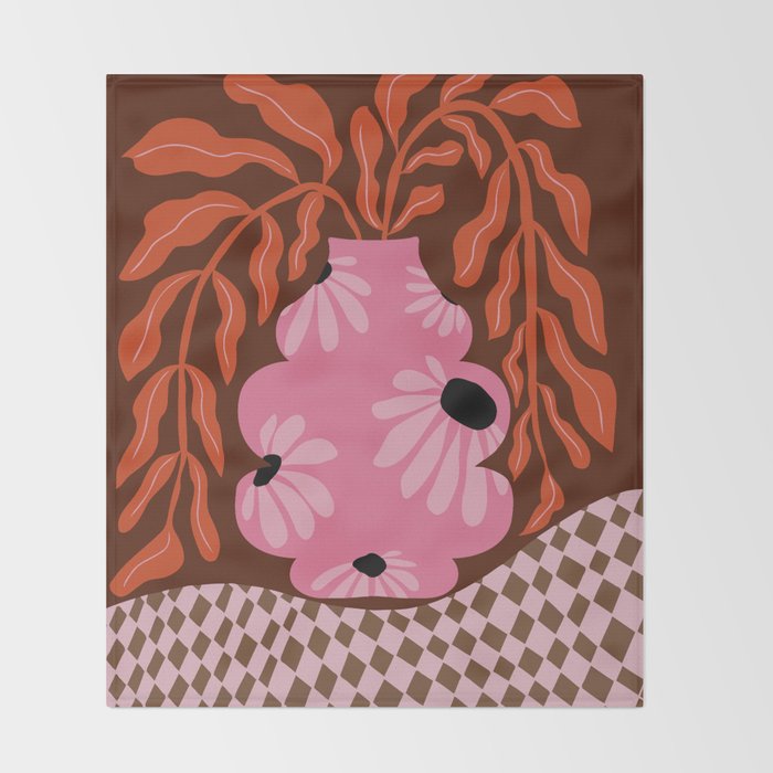 Happy fern fall Throw Blanket Gallery Image 2