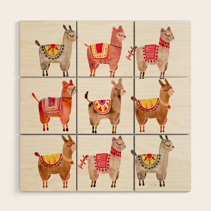 Alpacas Wood Wall Art Gallery Image 1