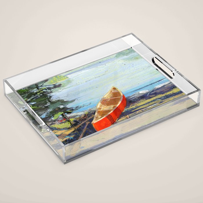 me and you and the red canoe Acrylic Tray Gallery Image 1