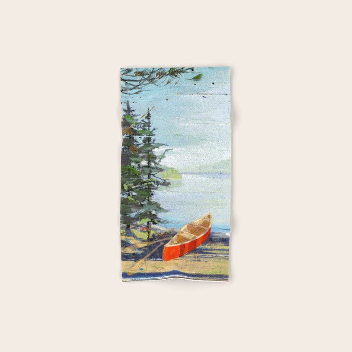me and you and the red canoe Bath Towel Gallery Image 1