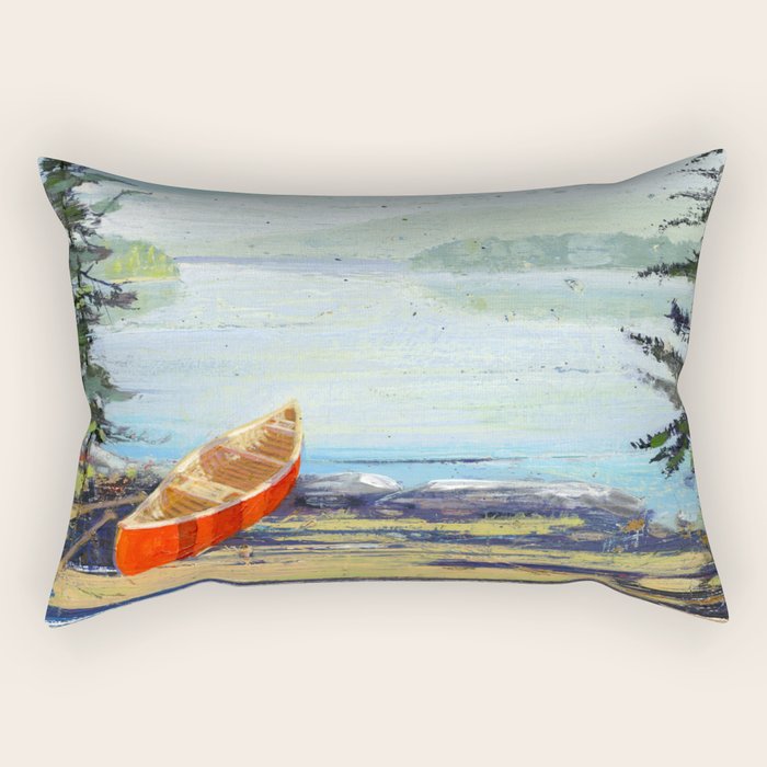 me and you and the red canoe Rectangular Pillow Gallery Image 2