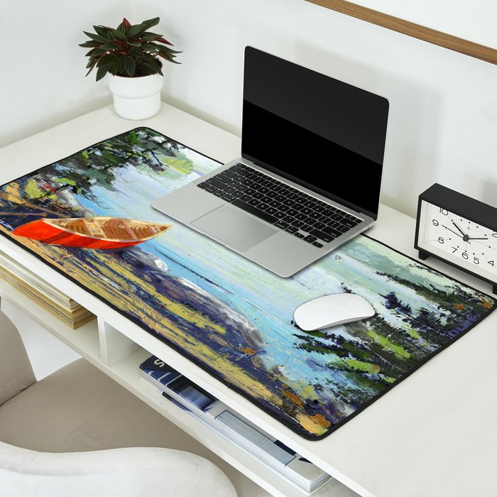 me and you and the red canoe Desk Mat Gallery Image 2