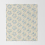 Simple Block Print Pastel Blue and Off-White Pattern  Throw Blanket Gallery Image 2