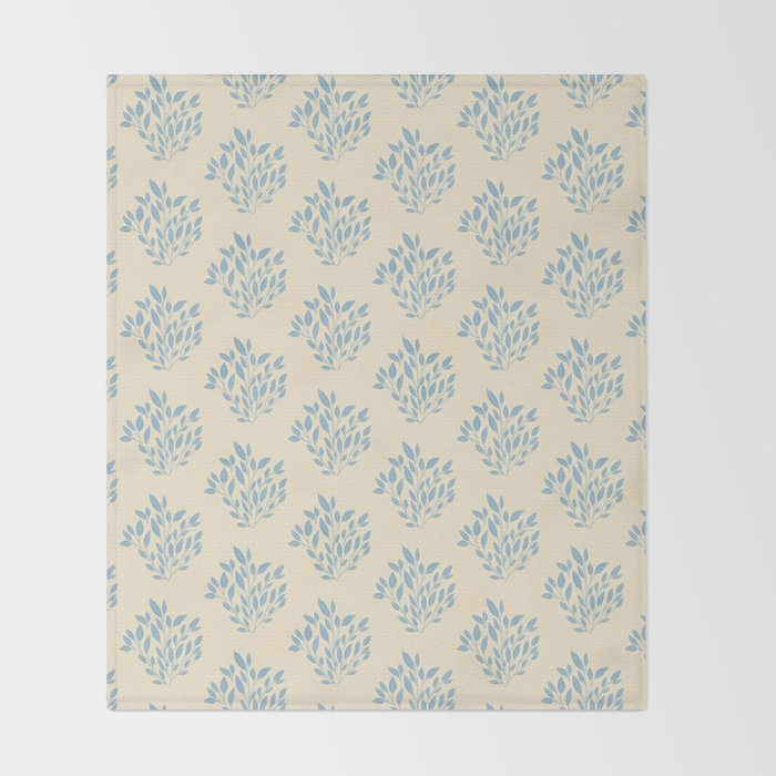 Simple Block Print Pastel Blue and Off-White Pattern  Throw Blanket Gallery Image 2