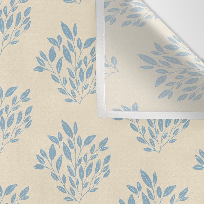 Simple Block Print Pastel Blue and Off-White Pattern  Wall Tapestry Gallery Image 3