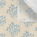 Simple Block Print Pastel Blue and Off-White Pattern  Wall Tapestry Gallery Image 3