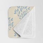 Simple Block Print Pastel Blue and Off-White Pattern  Throw Blanket Gallery Image 3