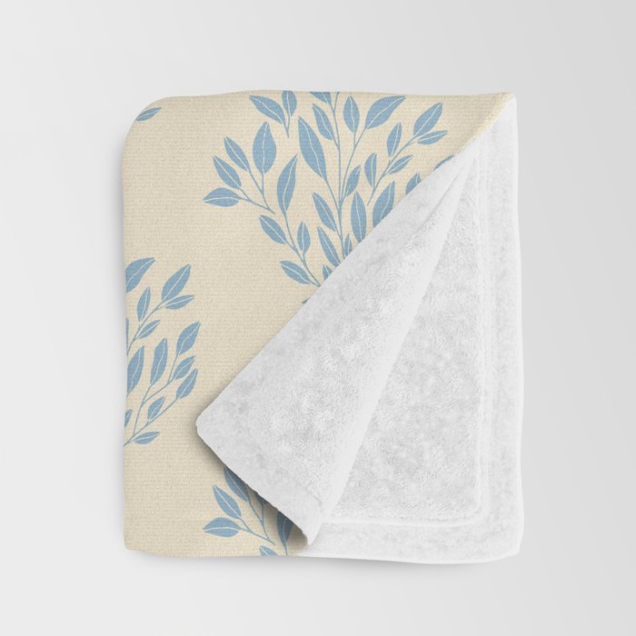 Simple Block Print Pastel Blue and Off-White Pattern  Throw Blanket Gallery Image 3