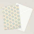 Simple Block Print Pastel Blue and Off-White Pattern  Stationery Card Gallery Image 2