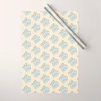Simple Block Print Pastel Blue and Off-White Pattern  Wrapping Paper Gallery Image 1