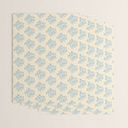 Simple Block Print Pastel Blue and Off-White Pattern  Wrapping Paper Gallery Image 3
