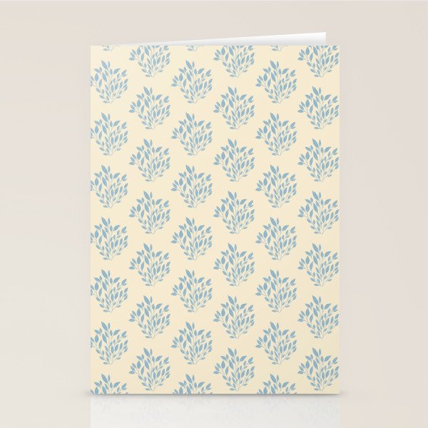 Simple Block Print Pastel Blue and Off-White Pattern  Stationery Card Gallery Image 2