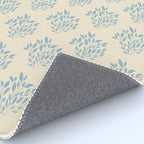 Simple Block Print Pastel Blue and Off-White Pattern  Rug Gallery Image 4