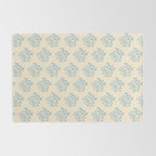 Simple Block Print Pastel Blue and Off-White Pattern  Rug Gallery Image 2
