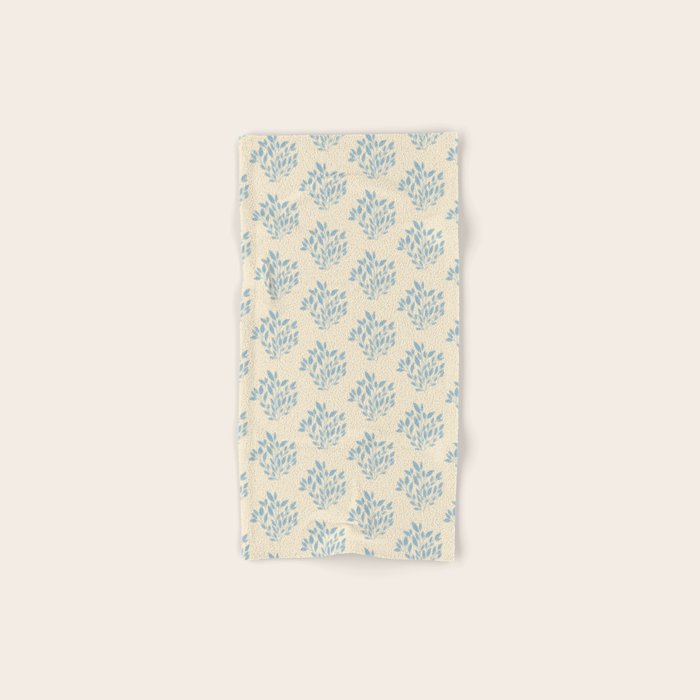 Simple Block Print Pastel Blue and Off-White Pattern  Bath Towel Gallery Image 1