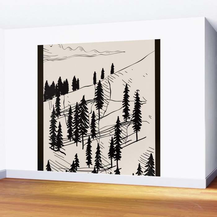 Mountain Forest Wall Mural Gallery Image 2
