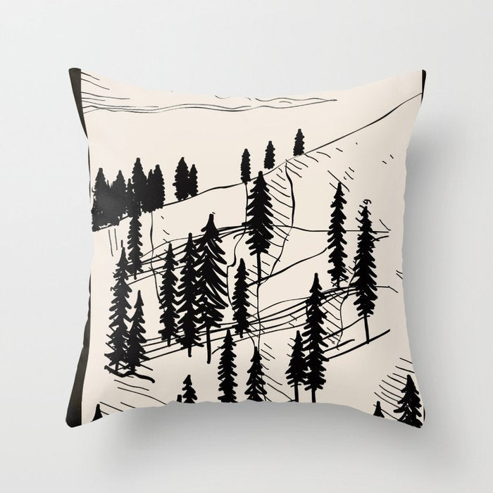 Mountain Forest Throw Pillow Gallery Image 1