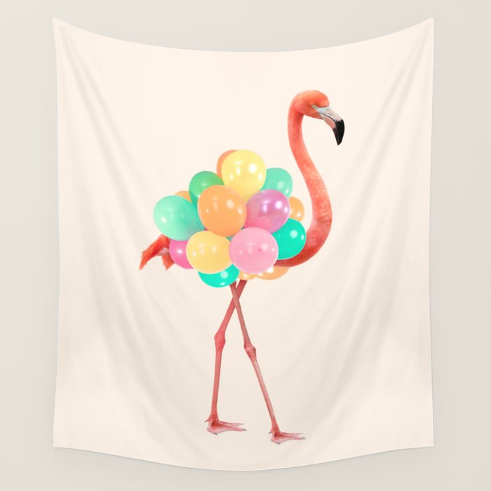 FLAMINGO PARTY Wall Tapestry Gallery Image 4