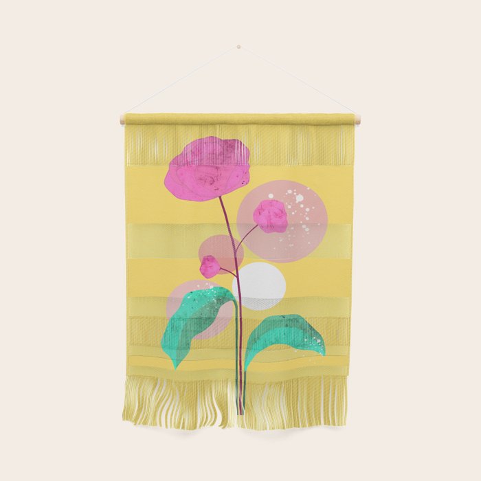 The Rare Bloom, Abstract Nature Floral Graphic, Eclectic Bohemian Modern, Pop of Color Illustration Wall Hanging Gallery Image 1