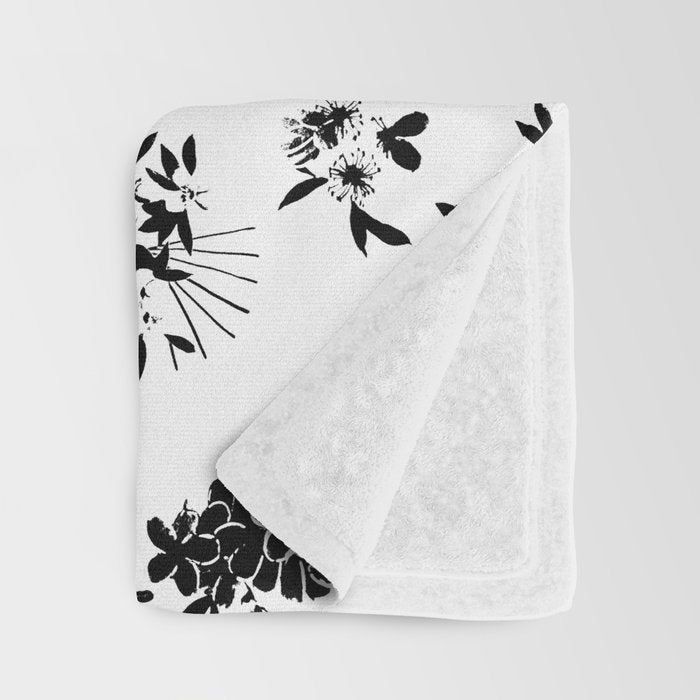 Black and white oriental pattern Throw Blanket Gallery Image 3