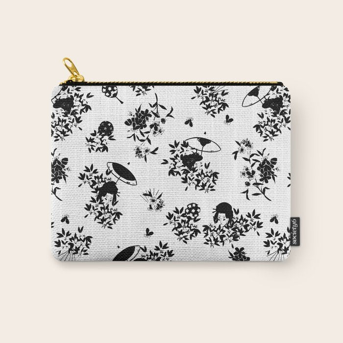 Black and white oriental pattern Carry All Pouch Gallery Image 1