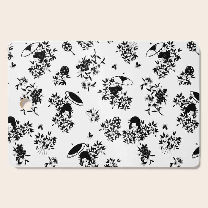 Black and white oriental pattern Cutting Board Gallery Image 1