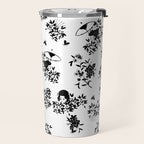 Black and white oriental pattern Travel Mug Gallery Image 2