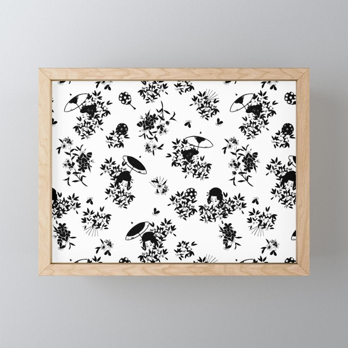 Black and white oriental pattern Mini Art Print Gallery Image 1