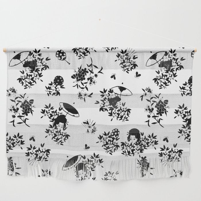 Black and white oriental pattern Wall Hanging Gallery Image 1