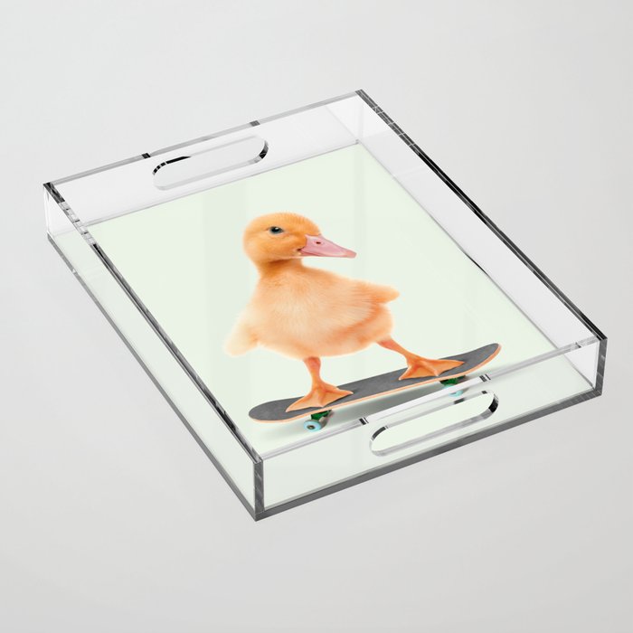 Skateboarding Duck Acrylic Tray Gallery Image 1