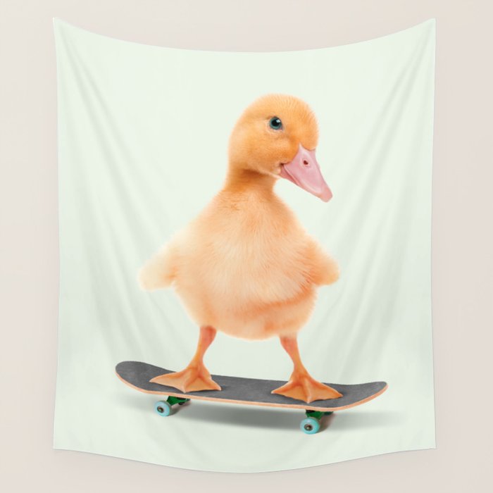 Skateboarding Duck Wall Tapestry Gallery Image 4