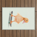 Skateboarding Duck Outdoor Rug Gallery Image 1