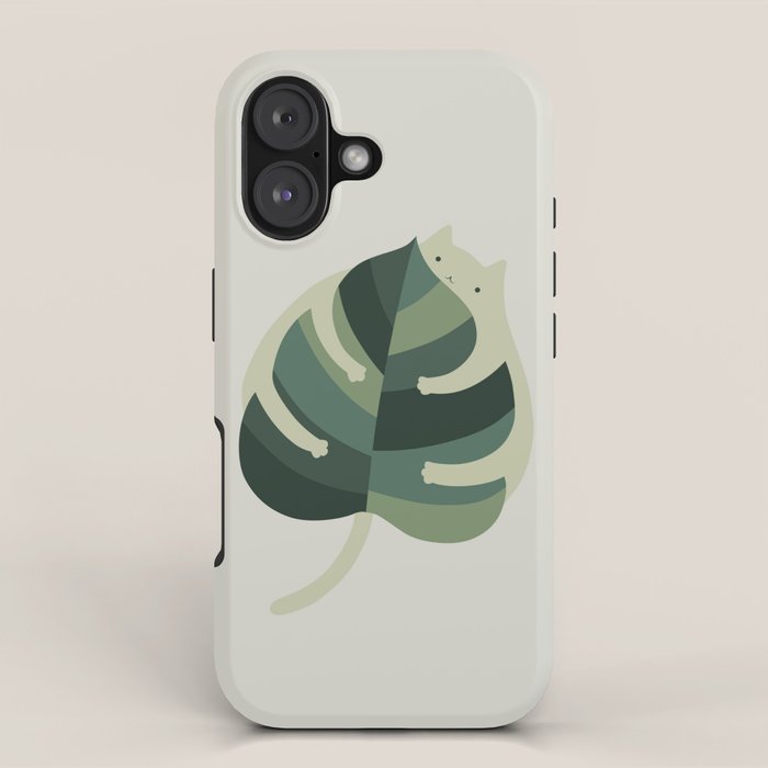 Monstera Cat Hug iPhone Case Gallery Image 1