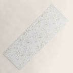 Elegant simple modern faux gold white floral Yoga Mat Gallery Image 1