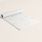 Elegant simple modern faux gold white floral Yoga Mat Gallery Image 2