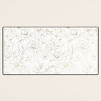 Elegant simple modern faux gold white floral Desk Mat Gallery Image 3