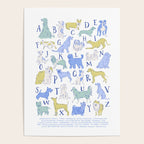 Dog Alphabet Print for Kids Room in Blue and Green Poster Gallery Image 4