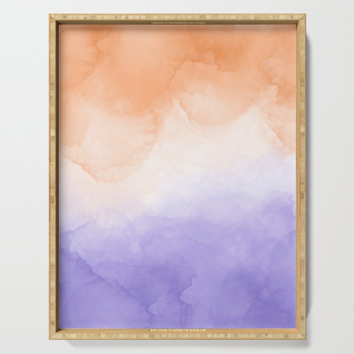 Tie dye lilac peach A Serving Tray Gallery Image 1
