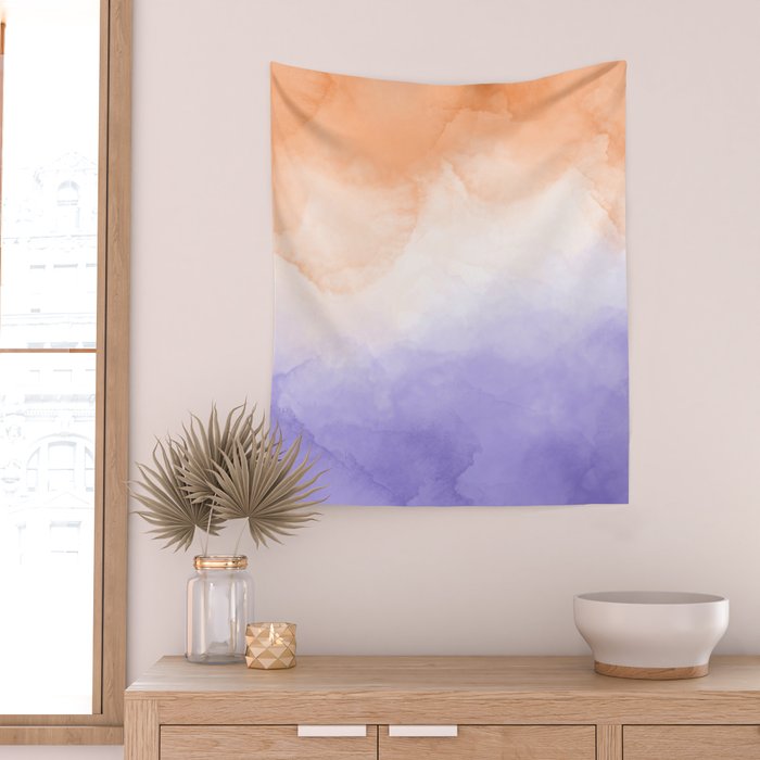 Tie dye lilac peach A Wall Tapestry Gallery Image 2