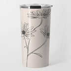 Minimal Line Art Flowers 6 Travel Mug Gallery Image 1